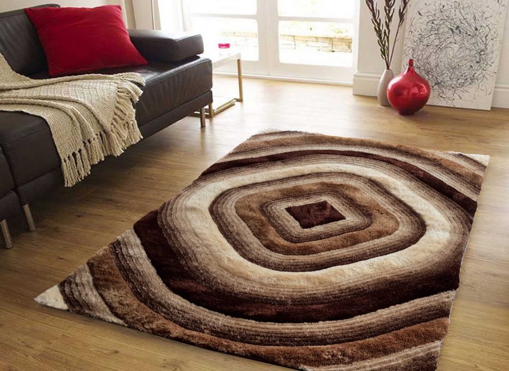 BRAND NEW 3D CUT AREA RUG "ISLAND" ON HEAVY COTTON BASE 2 COLOURS AVAILABLE