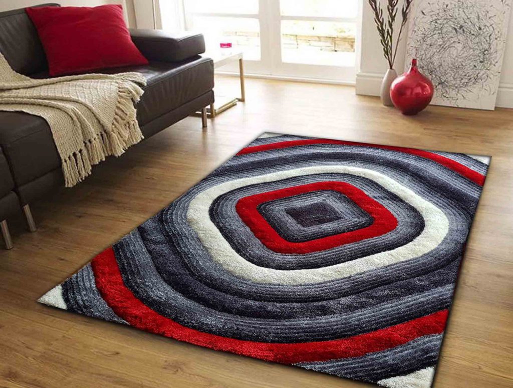 BRAND NEW 3D CUT AREA RUG "ISLAND" ON HEAVY COTTON BASE 2 COLOURS AVAILABLE