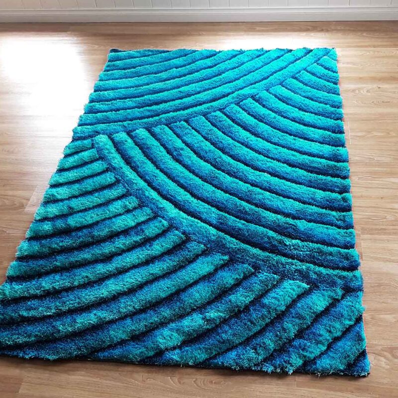 BRAND NEW 3D CUT ART SILK AREA RUG ON HEAVY COTTON BASE 2 COLOURS AVAILABLE