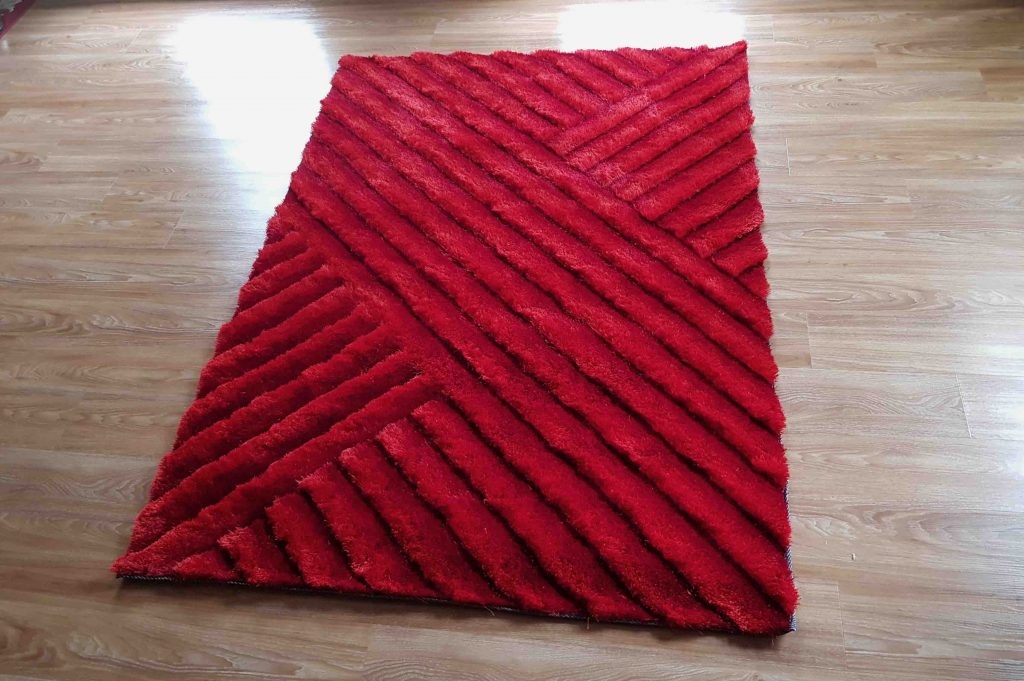 BRAND NEW 3D CUT ART SILK AREA RUG ON HEAVY COTTON BASE 2 COLOURS AVAILABLE