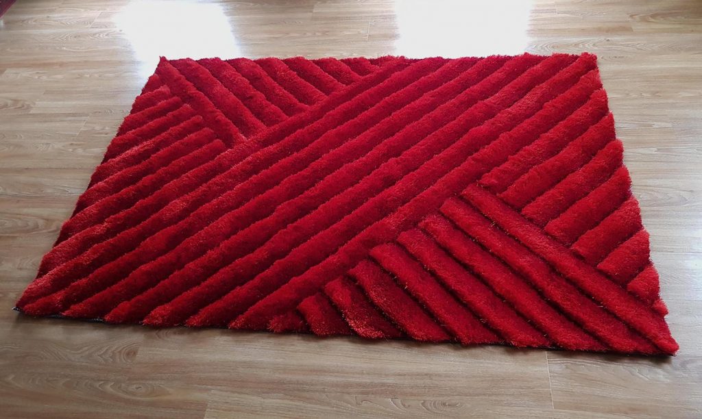 BRAND NEW 3D CUT ART SILK AREA RUG ON HEAVY COTTON BASE 2 COLOURS AVAILABLE