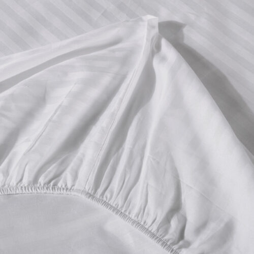 Brand New Fitted Sheet with Damask Stripe 600TC choice of sizes and colours