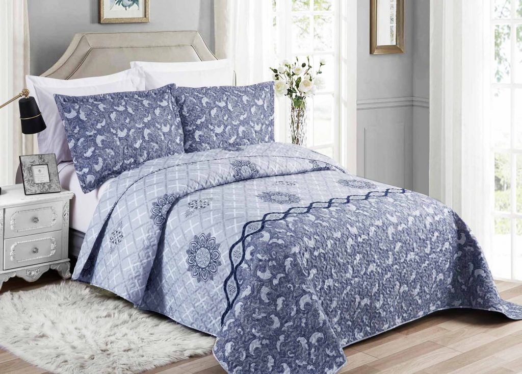 LUXURY 3 PIECE QUILTED BEDSPREAD #34