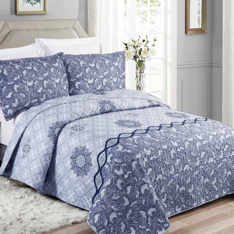 LUXURY 3 PIECE QUILTED BEDSPREAD #34