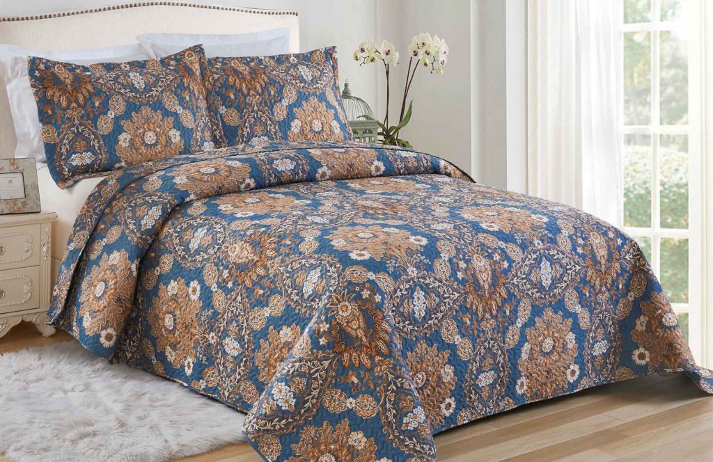 BRAND NEW LUXURY 3 PIECE QUILTED BEDSPREAD #35
