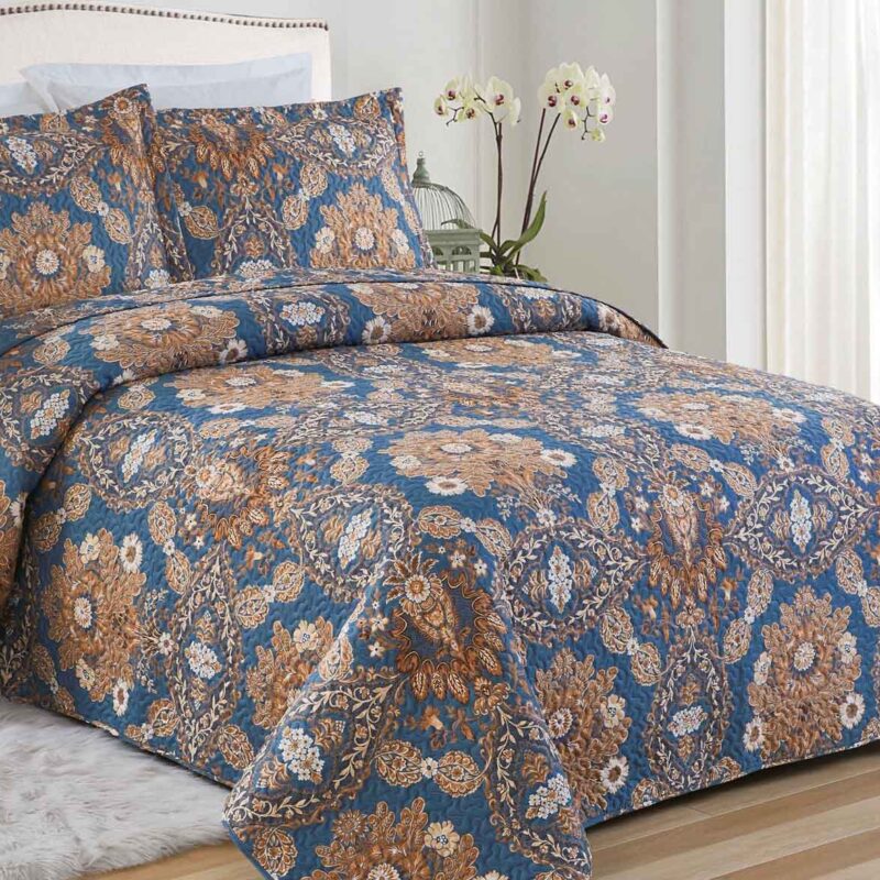 BRAND NEW LUXURY 3 PIECE QUILTED BEDSPREAD #35