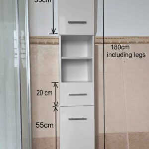 TALL BATHROOM LAUNDRY STORAGE CABINET TOWER CABINET URBAN DELIVERY ONLY