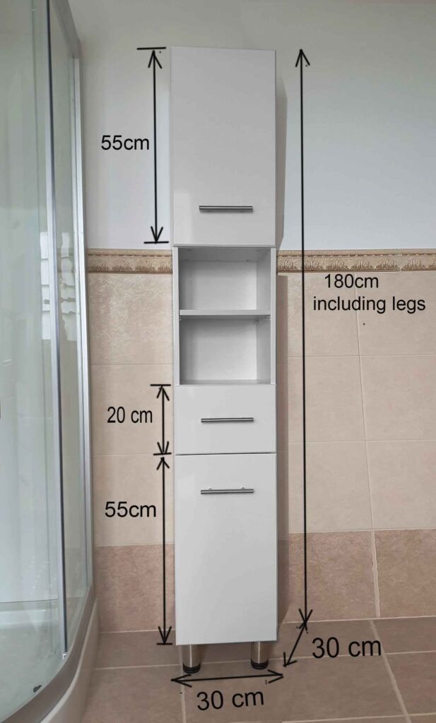 TALL BATHROOM LAUNDRY STORAGE CABINET - Live in Style