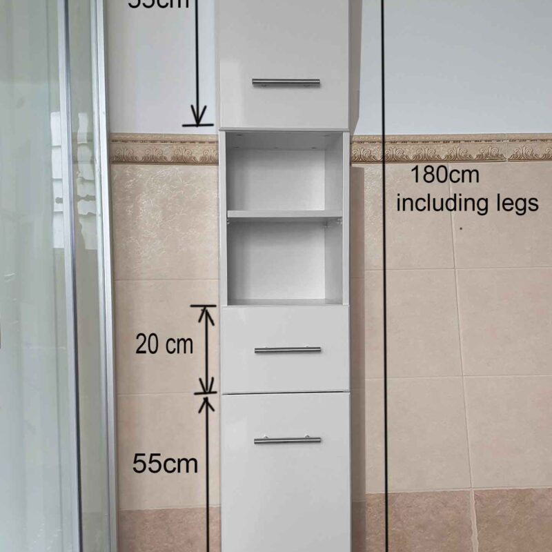 TALL BATHROOM LAUNDRY STORAGE CABINET TOWER CABINET URBAN DELIVERY ONLY