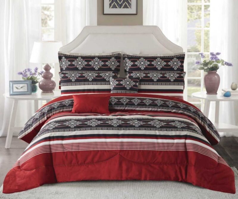 BRAND NEW 7 piece OVERSIZED PRINTED comforter set #50