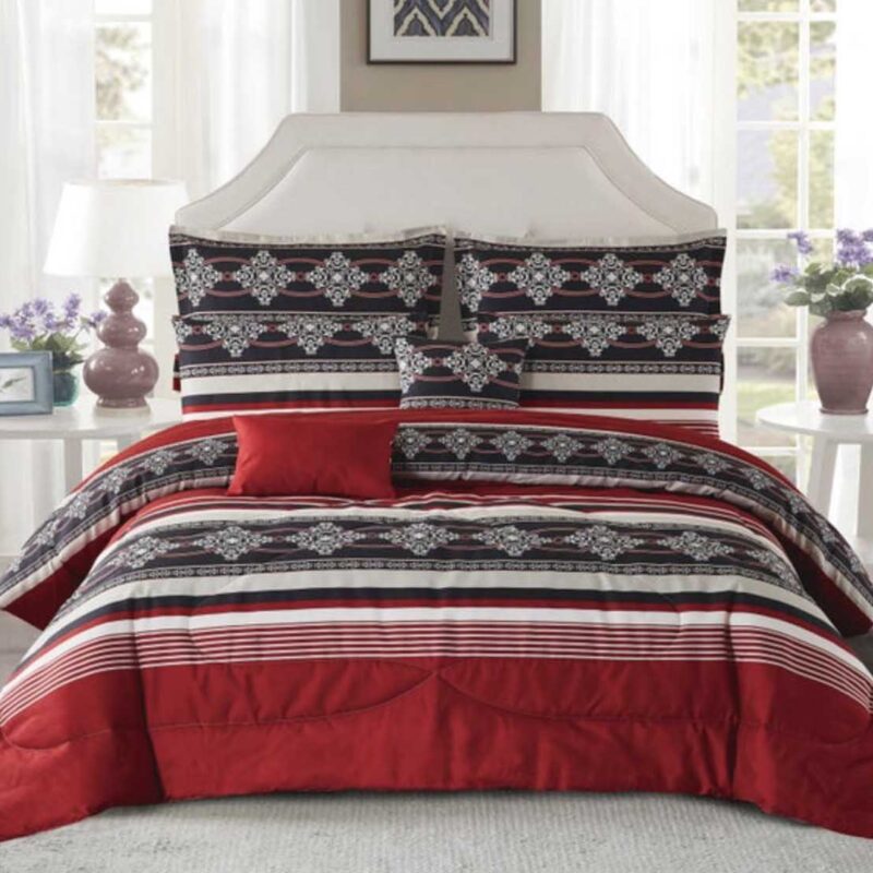 BRAND NEW 7 piece OVERSIZED PRINTED comforter set #50