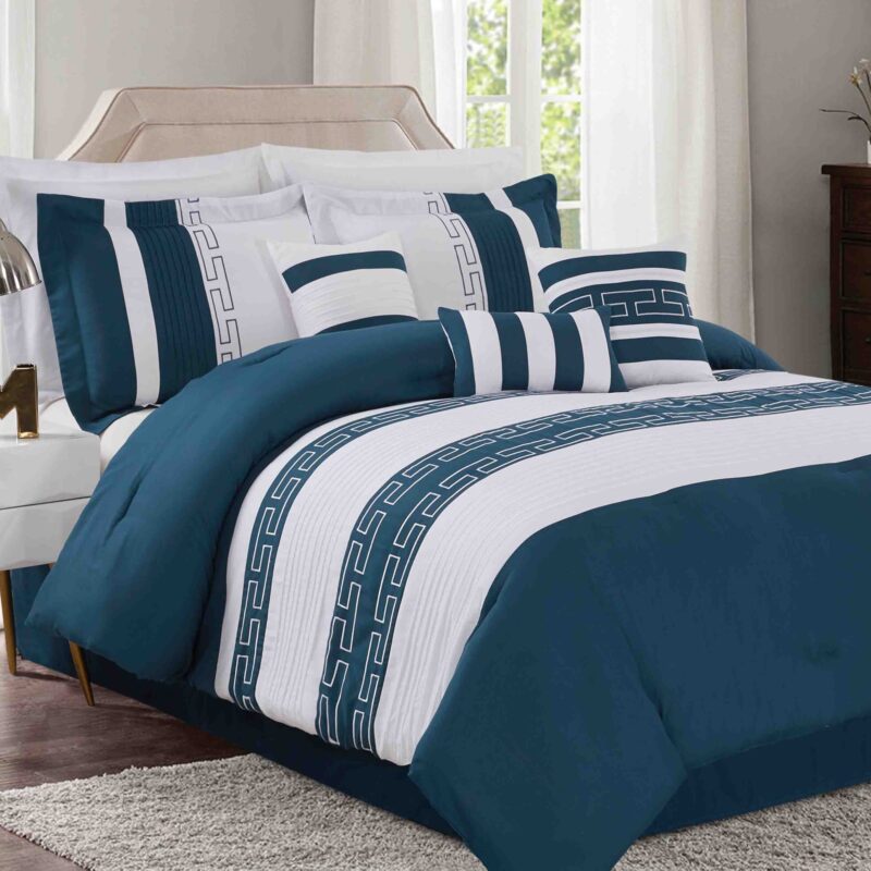 BRAND NEW 7 piece embroidered comforter set #03