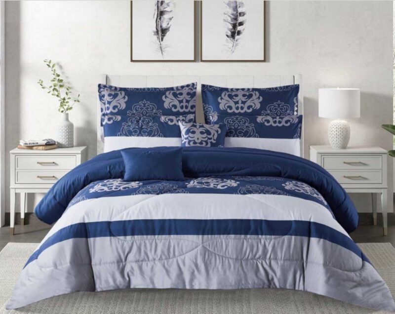 BRAND NEW 7 piece REVERSIBLE PRINTED COMFORTER set #20
