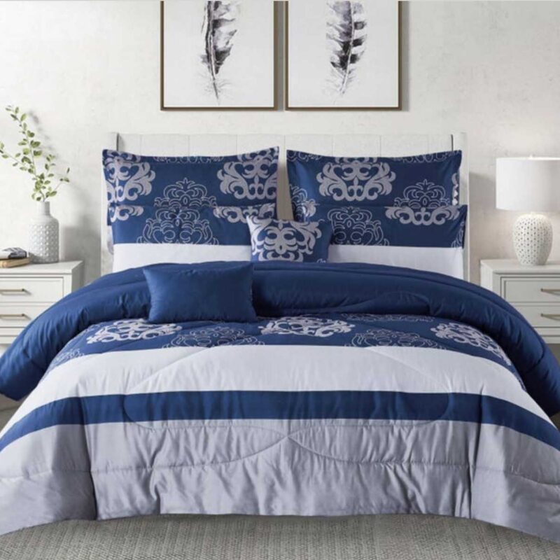 BRAND NEW 7 piece REVERSIBLE PRINTED COMFORTER set #20