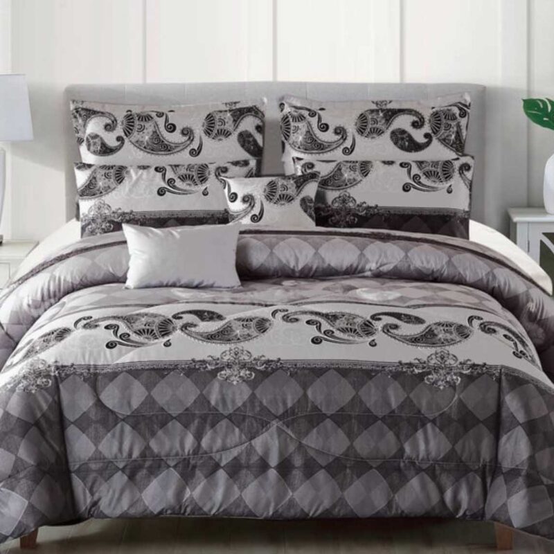 BRAND NEW 7 piece OVERSIZED printed comforter set #40
