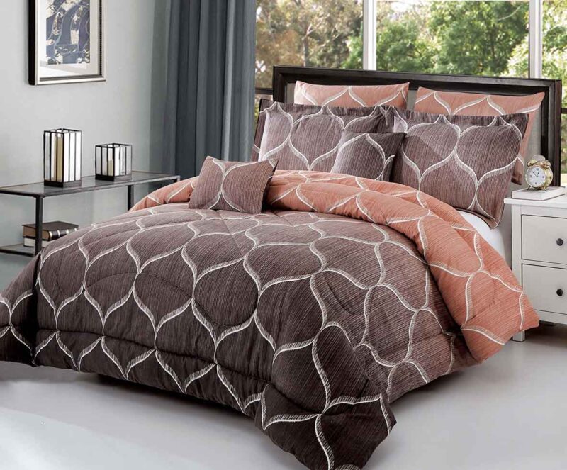 BRAND NEW 7 piece REVERSIBLE PRINTED COMFORTER set #C18