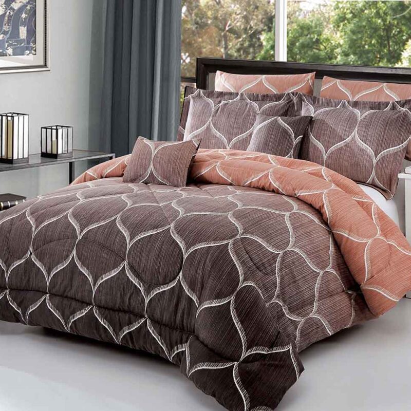 BRAND NEW 7 piece REVERSIBLE PRINTED COMFORTER set #C18