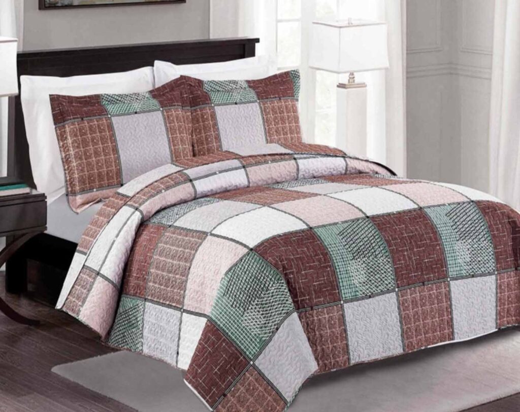 BRAND NEW LUXURY 3 PIECE QUILTED BEDSPREAD #21