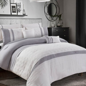BRAND NEW 7 piece quilted and pleated comforter set #104