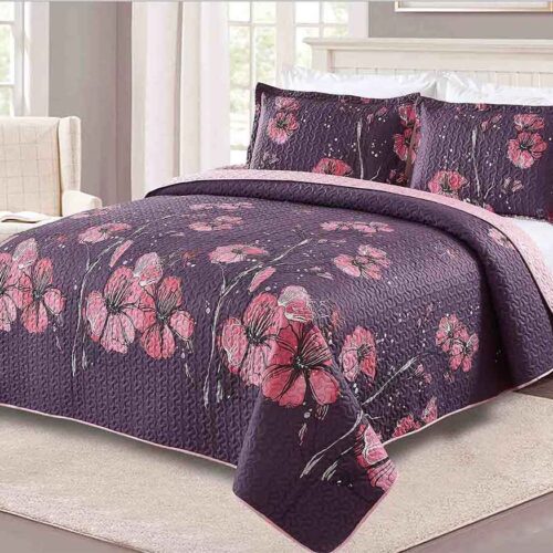 BRAND NEW LUXURY 3 PIECE QUILTED BEDSPREAD B10