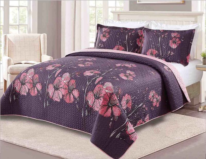 BRAND NEW LUXURY 3 PIECE QUILTED BEDSPREAD  B10