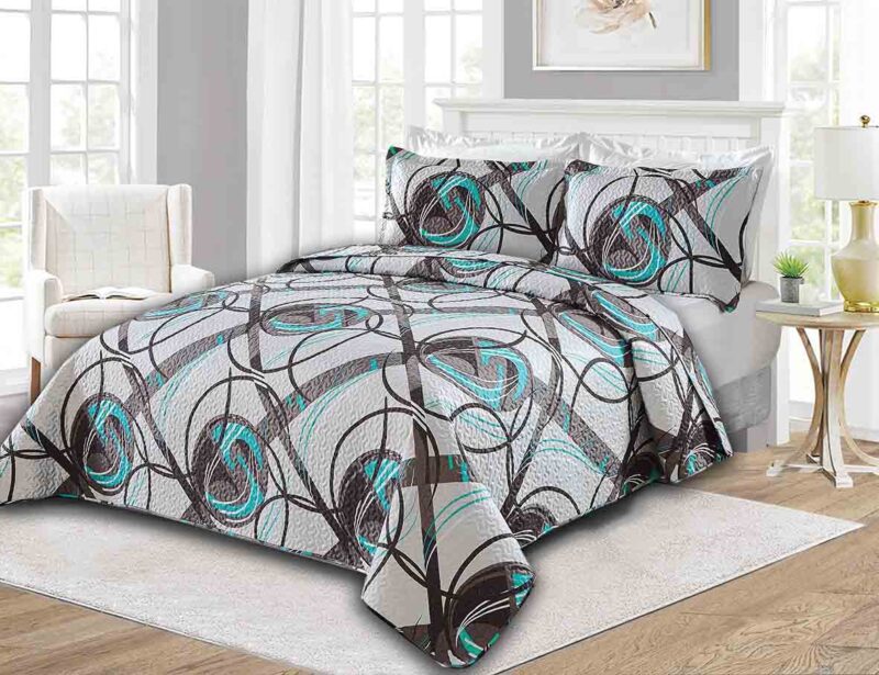 BRAND NEW LUXURY 3 PIECE QUILTED BEDSPREAD  B9