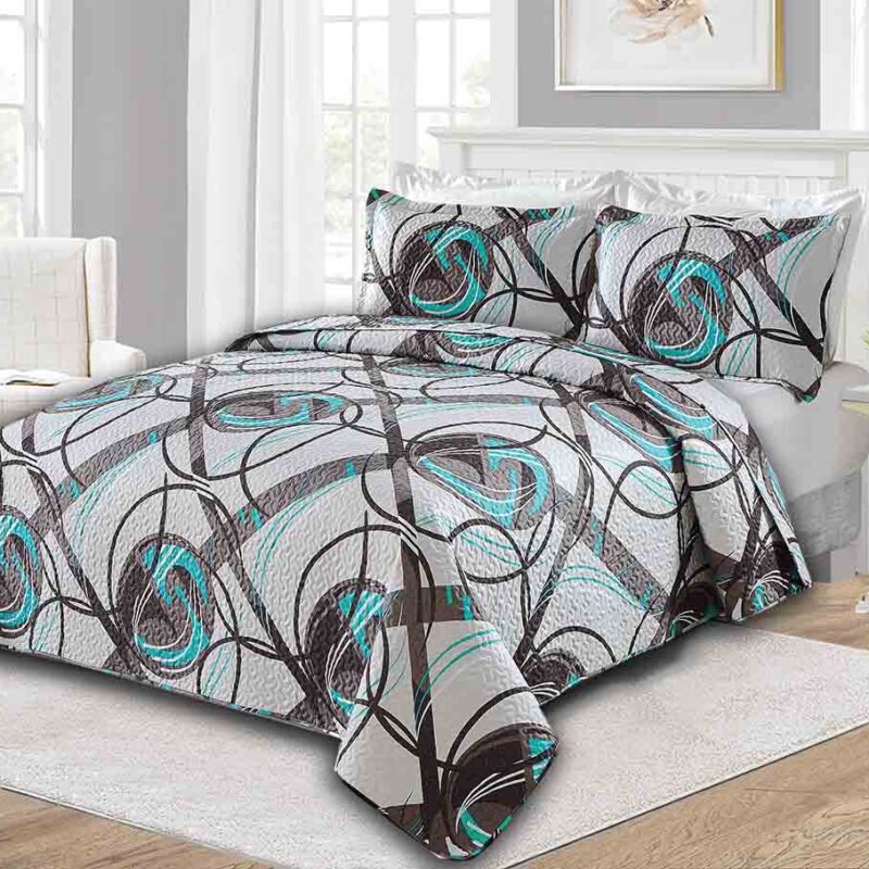 BRAND NEW LUXURY 3 PIECE QUILTED BEDSPREAD  B9