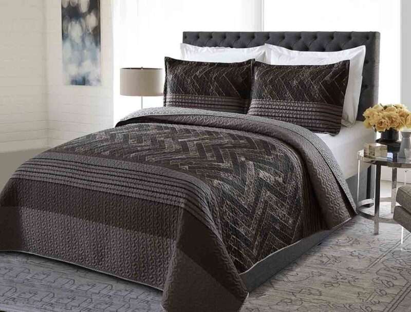 BRAND NEW LUXURY 3 PIECE QUILTED BEDSPREAD  B6