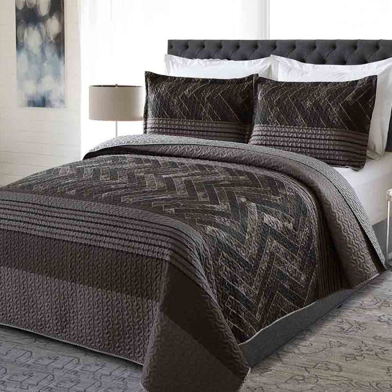 BRAND NEW LUXURY 3 PIECE QUILTED BEDSPREAD  B6
