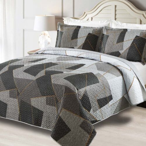 BRAND NEW LUXURY 3 PIECE QUILTED BEDSPREAD B7