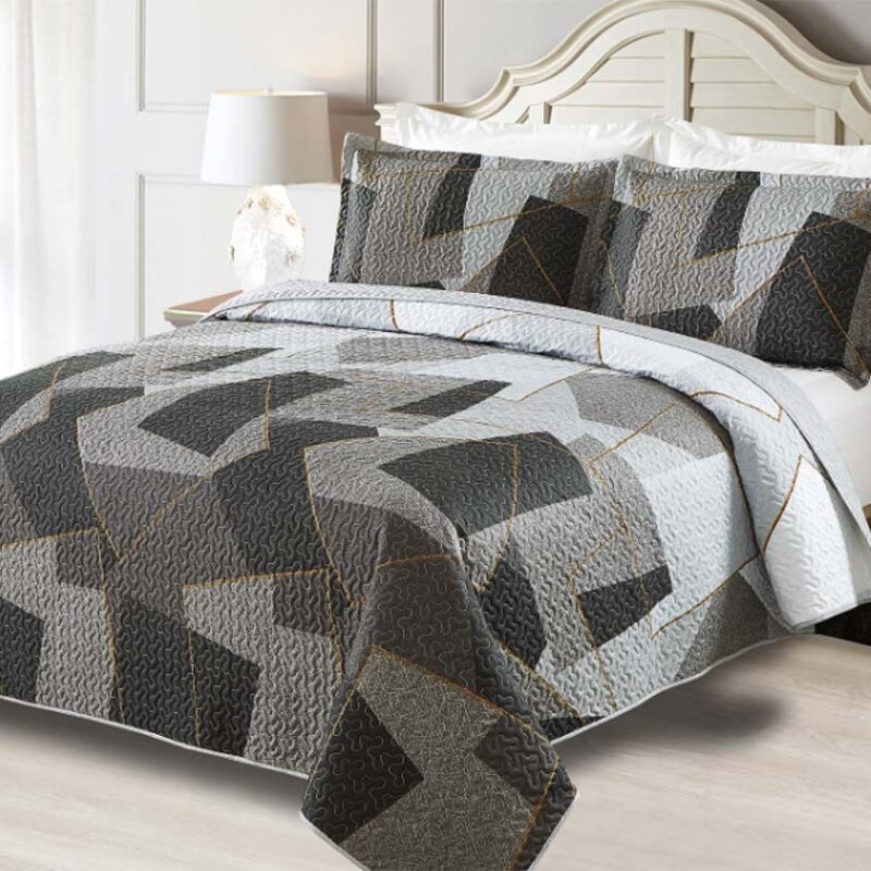 BRAND NEW LUXURY 3 PIECE QUILTED BEDSPREAD  B7