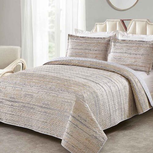 BRAND NEW LUXURY 3 PIECE QUILTED BEDSPREAD B8