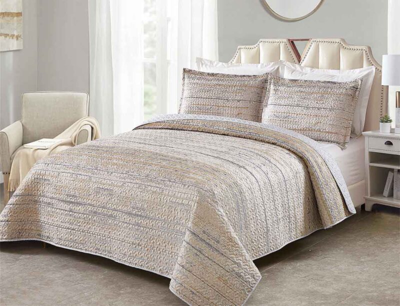 BRAND NEW LUXURY 3 PIECE QUILTED BEDSPREAD  B8