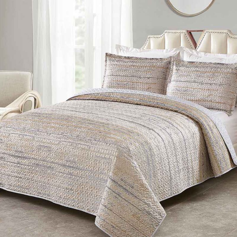 BRAND NEW LUXURY 3 PIECE QUILTED BEDSPREAD  B8