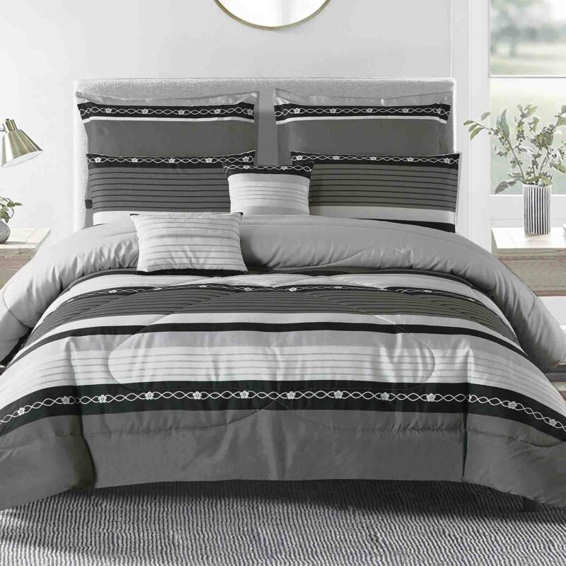 BRAND NEW 7 piece OVERSIZED printed comforter set #60