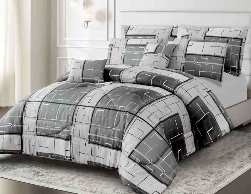 BRAND NEW 7p LIVEINSTYLE OVERSIZED PRINTED REVERSIBLE COMFORTER set #1