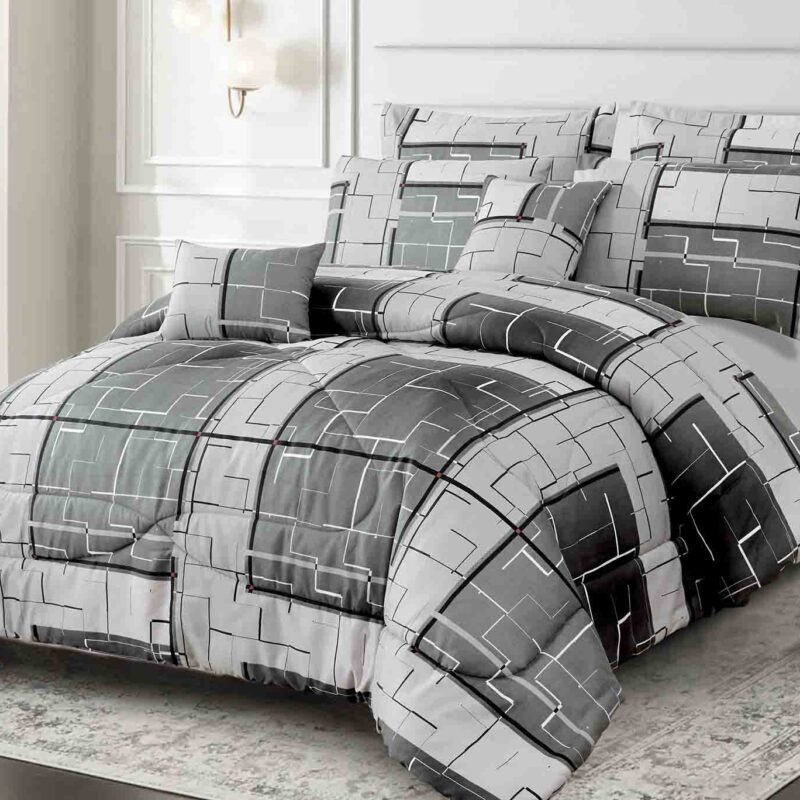 BRAND NEW 7p LIVEINSTYLE OVERSIZED PRINTED REVERSIBLE COMFORTER set #1