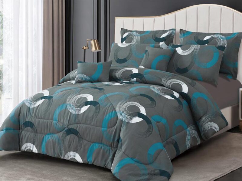 BRAND NEW 7p LIVEINSTYLE OVERSIZED PRINTED REVERSIBLE COMFORTER set #2