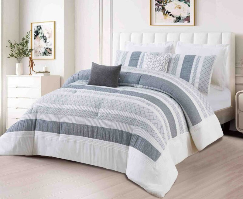 BRAND NEW 7p LIVEINSTYLE OVERSIZED CRIMPED COMFORTER set  #10